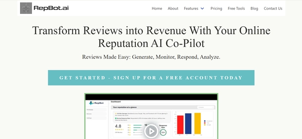 RepBot.ai homepage