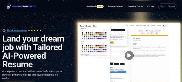 ResumeFromSpace homepage