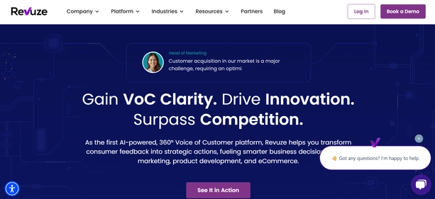 Revuze homepage