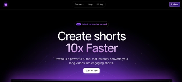 Rivetto AI homepage