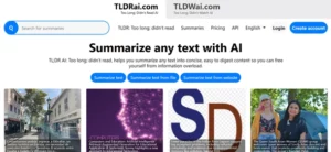 TLDRAI homepage