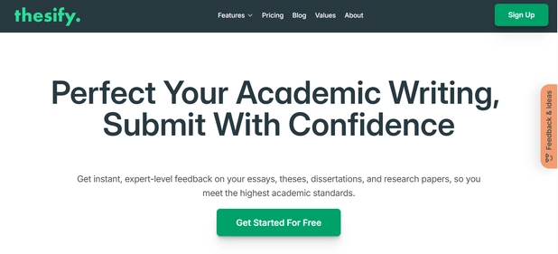 Thesify homepage