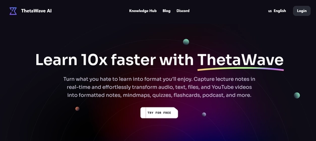ThetaWave AI homepage