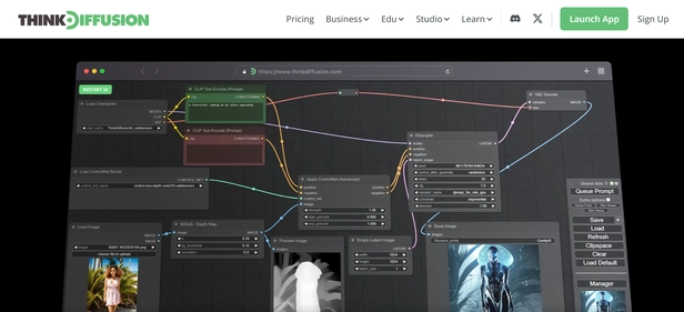 ThinkDiffusion homepage