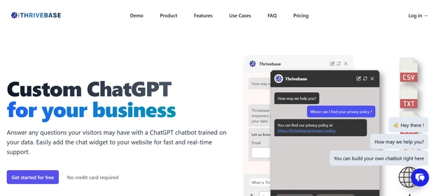 ThriveBase homepage