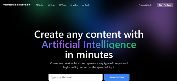 Thundercontent homepage