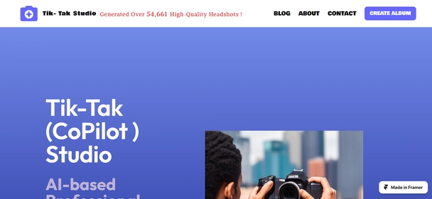 TikTak Co-Pilot Studio homepage