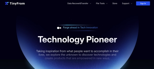 TinyFrom homepage