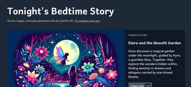 Tonight’s Bedtime Story homepage