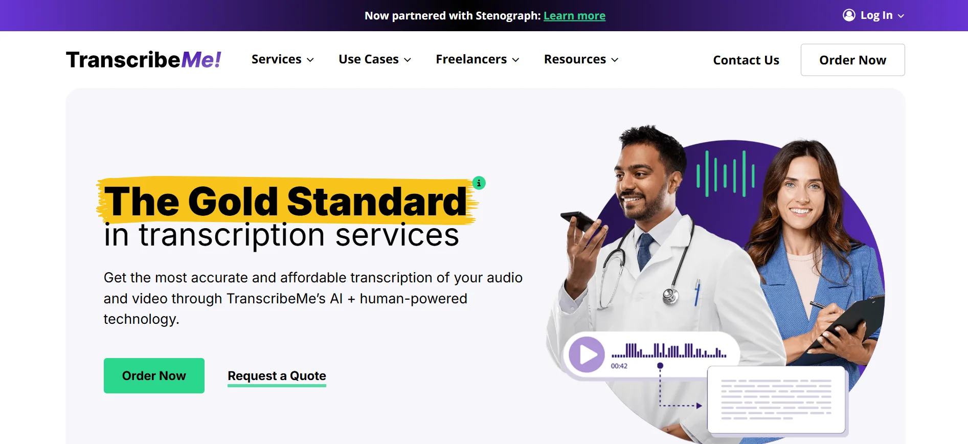 TranscribeMe homepage