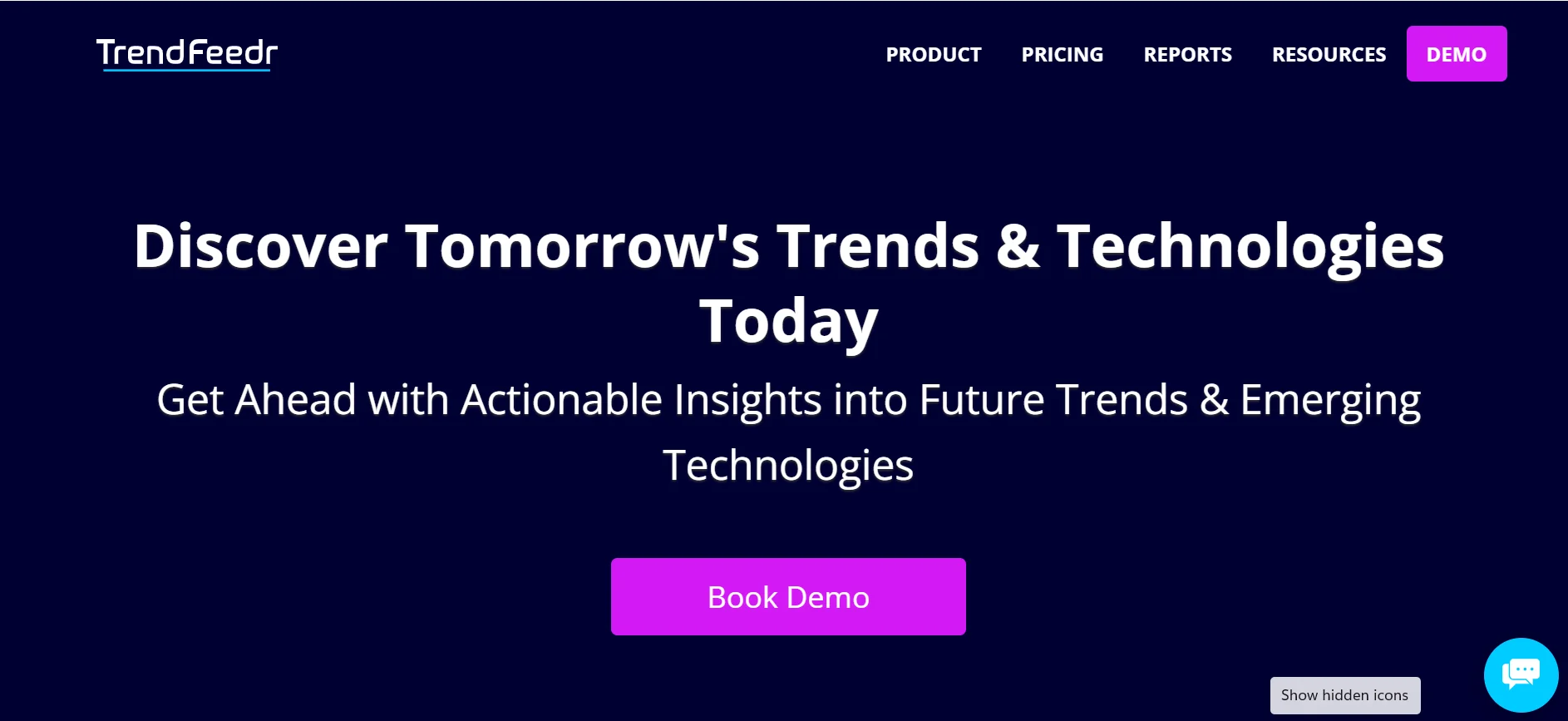 TrendFeedr homepage