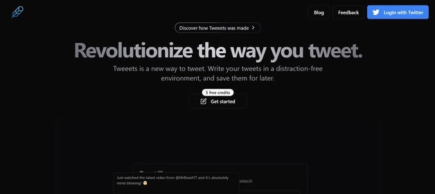 Tweeets homepage