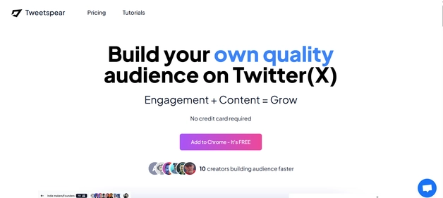 TweetSpear homepage