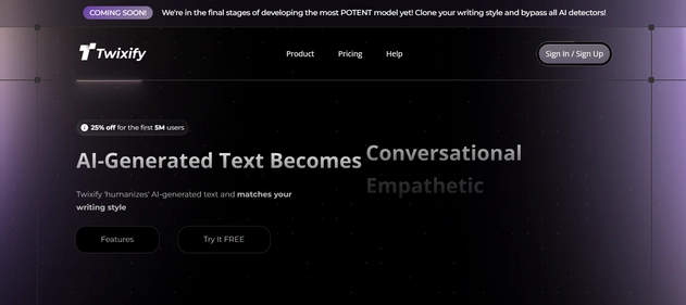 Twixify homepage