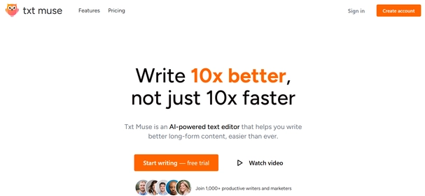 Txt Muse homepage