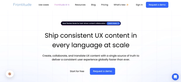 UX Writing Assistant homepage