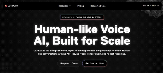 UltraVox AI homepage
