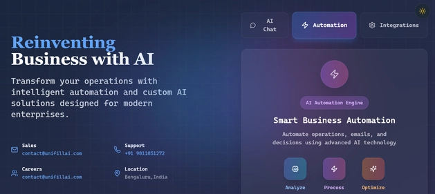 UniFill AI homepage