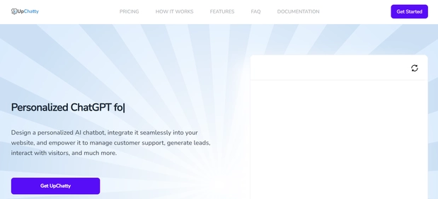 UpChatty homepage