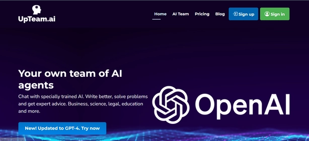 Upteam homepage