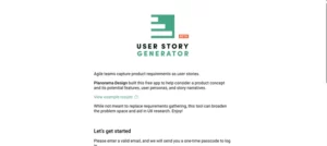 User Story Generator homrpage