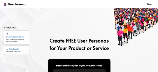 UserPersona homepage