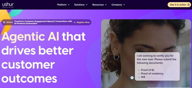 Ushur homepage