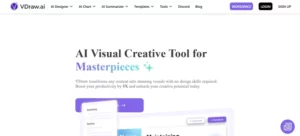 VDraws AI Flowchart Generator homepage