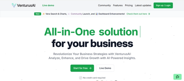 VenturusAI homepage