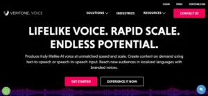 Veritone Voice homepage