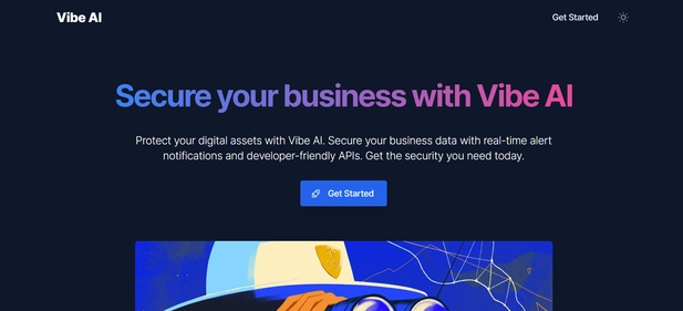 Vibe AI homepage