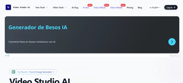 Video Studio AI homepage
