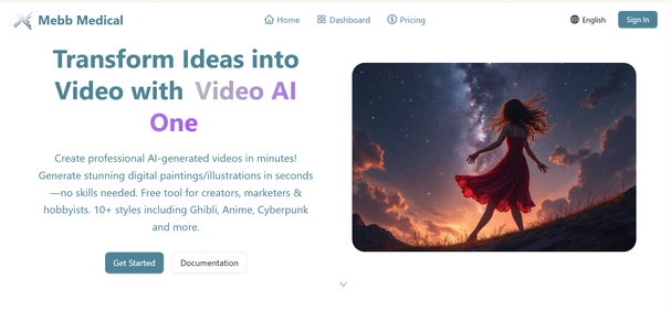 VideoAI One homepage