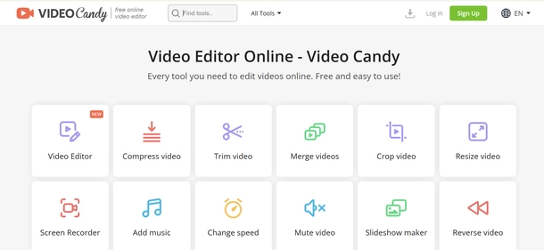 VideoCandy homepage