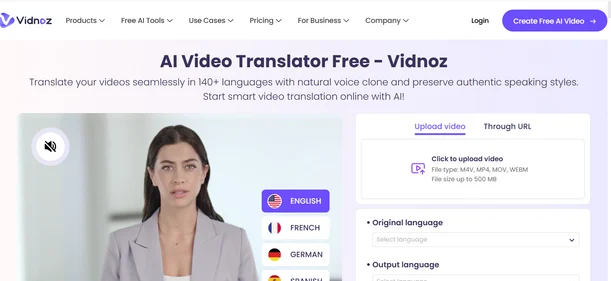 Vidnoz AI Video Translator