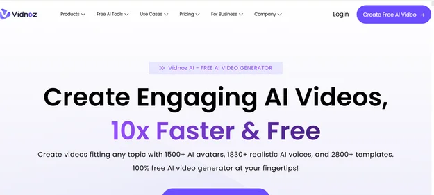 Vidnoz homepage