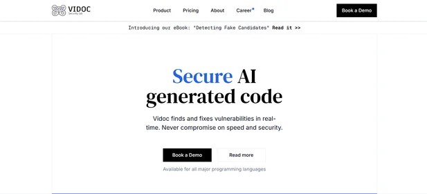 Vidoc Security homepage