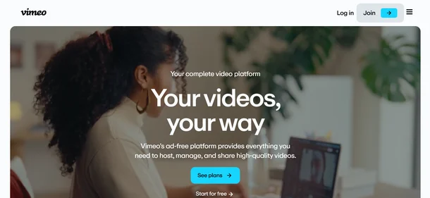 Vimeo AI homepage