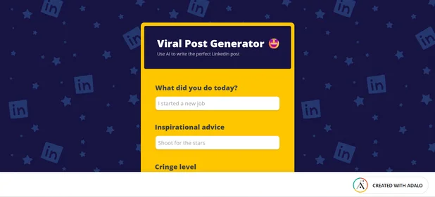 Viral Post Generator homepage